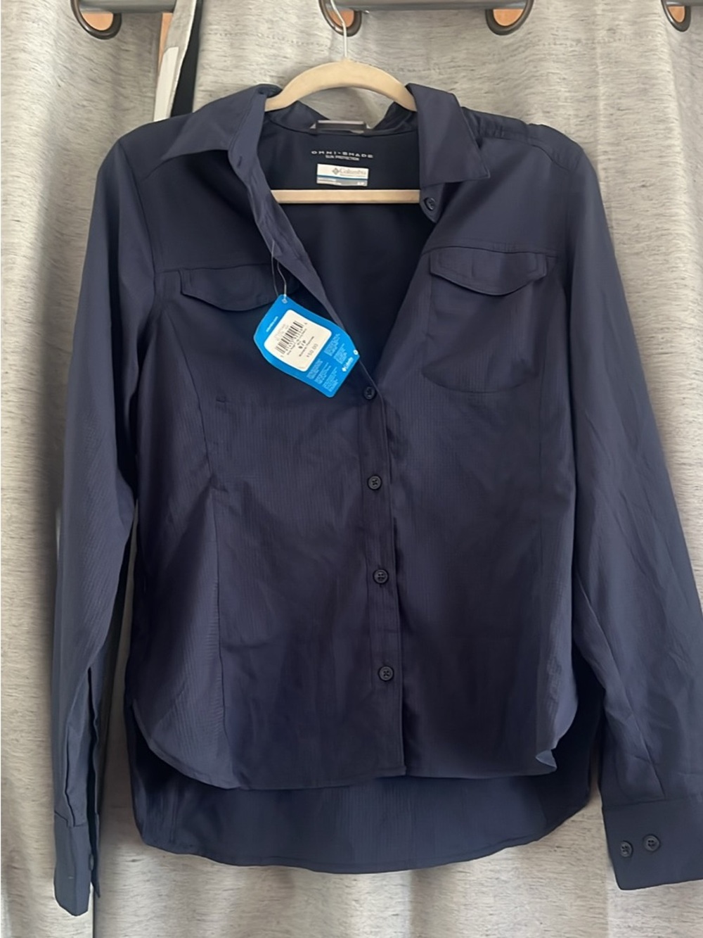 Columbia Women's Dark Navy Button-Down Long Sleeve Shirt
